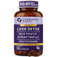 Carbamide Forte Liver Detox Milk Thistle 800mg Supplement 120 Veg Tablets