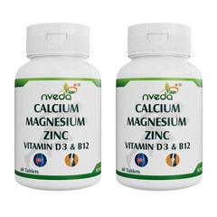 2 X Nveda Calcium Supplement 1,000 mg with Vitamin D & Magnesium & Zinc 60 Tabs