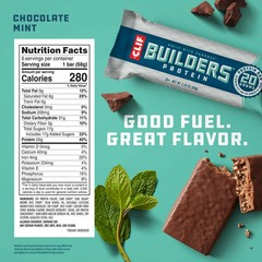 CLIF BUILDERS Protein Bars Chocolate Mint Gluten Free (2.4oz, 12 Ct)
