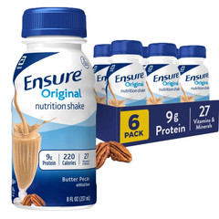 Ensure Original Nutrition Shake, 9g Protein, Butter Pecan, 8 fl oz – 6 Pack