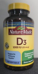 Nature Made Vitamin D3 25mcg 1000 IU – 650 Softgels
