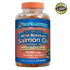 Pure Alaska Omega-3 Wild Alaskan Salmon Oil 1000mg 210 Softgels EXP 06/2026