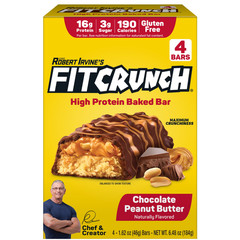 FITCRUNCH High Protein Baked Bar, Chocolate Peanut Butter, 16g Protein, 1.62 oz