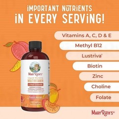 Mary Ruth’s Multivitamin + Hair Growth | 3 Pack | Peach Mango 15.22 oz brand…