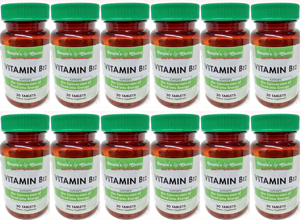 ( Lot 12 Bottles ) P.Choice Vitamin B12 ( 30-Tablets/Bottle=TOTAL 360-Tablet )