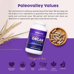 Grass-Fed Beef Organ Complex – Freeze-Dried Liver, Heart & Kidney Blend, 1 Bottl