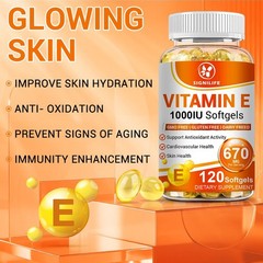 Vitamin E 1000IU Mixed Tocopherols Natural Antioxidant for Skin & Immune Support