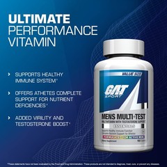 GAT SPORT Men’s Multi + Test, Premium Multivitamin Tablets 150 Count