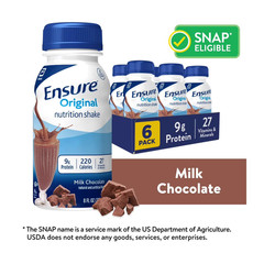 Ensure Original Nutrition Shake, 9g Protein, Milk Chocolate, 8 fl oz – 6 Pack