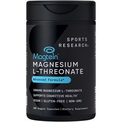 SR Magtein® Magnesium L-Threonate for Memory Focus Cognition 2000mg 180 Capsules
