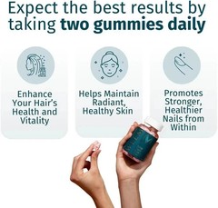 WEEM Hair Skin and Nails Gummies, Vegan biotin Vitamins, Healthy Hair- Pack of 5