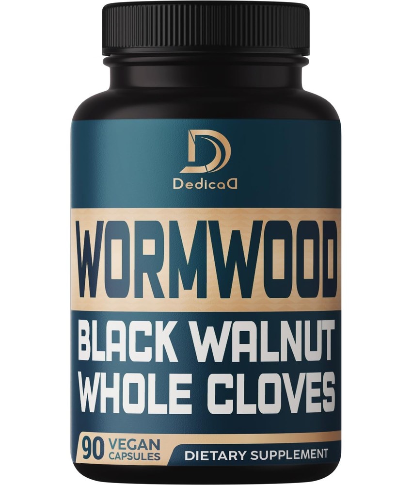 DEDICAD 12in1 Wormwood Black Walnut Clove Capsules – 90 Count (Pack of 1)