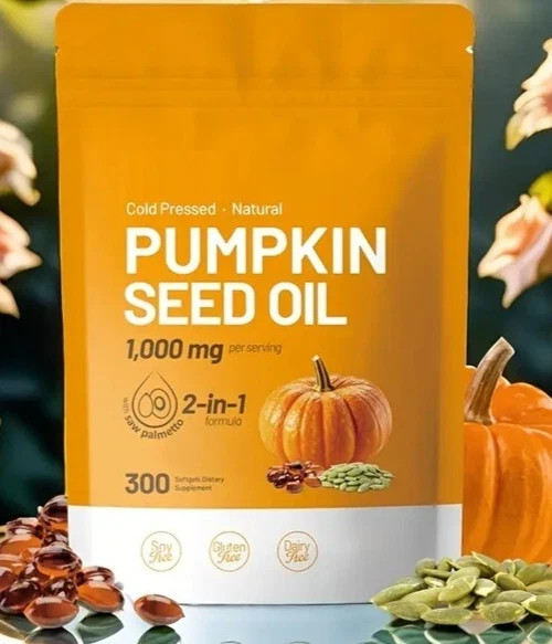 1000mg Pumpkin Seed Oil with Saw Palmetto Prostate Health 300 Softgels