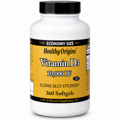 Healthy Origins Vitamin D3 10,000 IU 360 Softgels Non-GMO Bone Immune Support