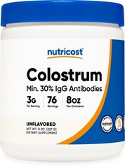 Nutricost Colostrum Powder 8 oz, Lactoferrin and Minimum 30% Immunoglobulins