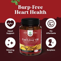 Icelandic Cod Liver Oil Softgels Wild Caught EPA DHA Omega 3 Fish Oil 100ct NEW