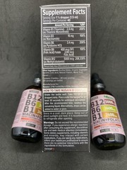 Nusava Vitamin B1 B6 B12 B9 B3 Vegan Gluten-Free Non-GMO Liquid Strawberry 60ml