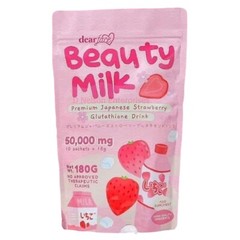2 Packs Dear Face Beauty Milk Japanese Collagen STRAWBERRY & MELON Drink