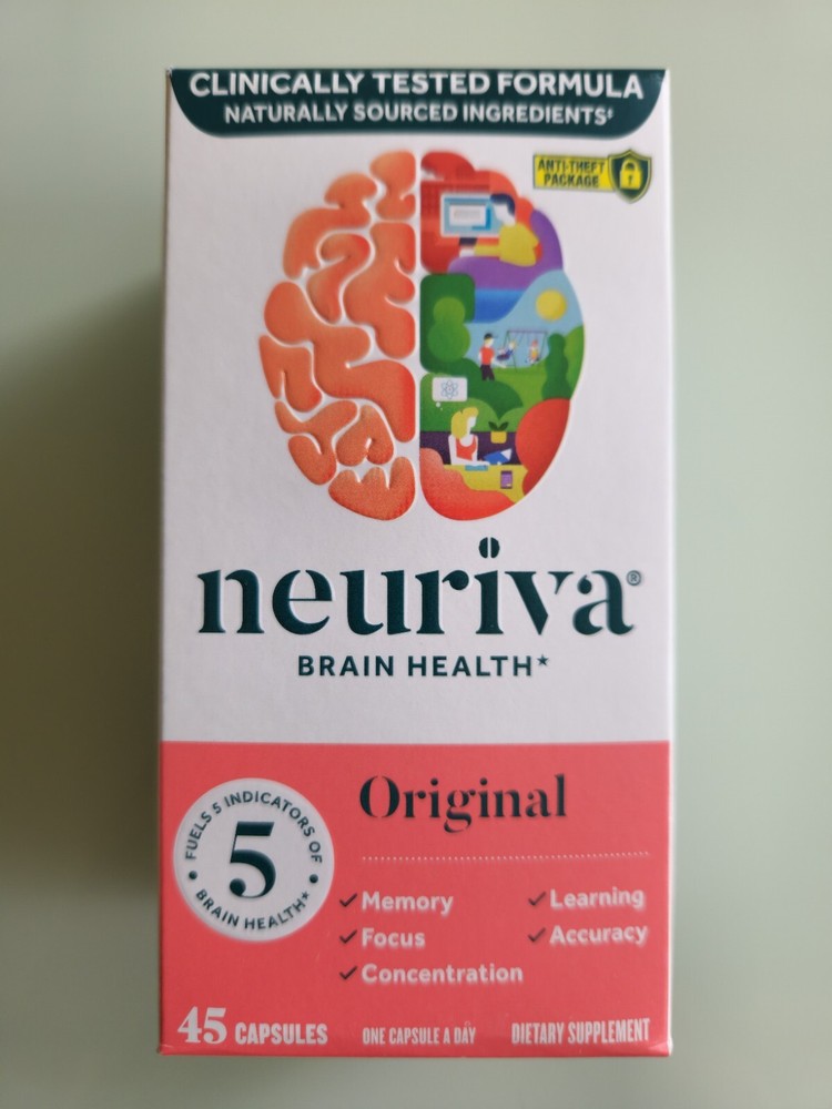 Neuriva Brain Health Original 5 Fuel for Memory Focus Concentration 45 Tab 07/26