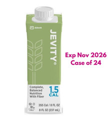 Jevity 1.2 Cal Tube Feeding Formula with Fiber, 8 Oz Recloseable Carton, 24/Case