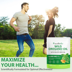 2 in 1 Oil of Oregano & Black Seed Softgels with Carvacrol , Immune Support