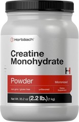 Horbäach Creatine Monohydrate Powder | 2.2lbs (35.2 oz) | Micronized and Unflavo