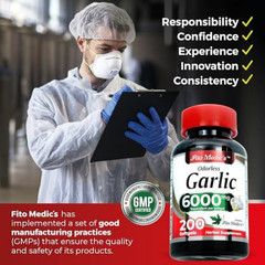 Garlic Pills 6000 mg Equivalent 200 softgels Organic Garlic 200 Capsules Garli