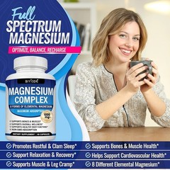 complex Magnesium 1-3PCS supplement: 1000mg of 8-element magnesium, 270 capsules