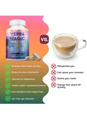 Brainista Yerba Magic: 100% Pure Unsmoked Yerba Mate, 75mg Caffeine, 60 Capsules