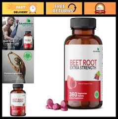 Extra Strength Beet Root Supplement, Non-GMO, 360 Veggie Tablets for Energy Boos