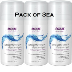 NOW FOODS Progesterone Balancing Skin Cream 3 oz (Pack of 3, Choose an option)