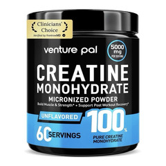 Venture Pal Micronized Creatine Monohydrate Powder Unflavored 5g 60 Serv
