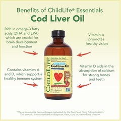 ChildLife Cod Liver Oil Natural Strawberry 8 fl. oz Each (Pack of 3)