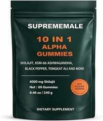 SupremeMale 10 in 1 Alpha Gummies – 4000 mg Herbal Performance Blend with Ashwag