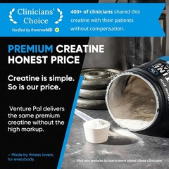 Venture Pal 100% Pure Micronized Creatine Monohydrate Powder, Unflavored Creatin
