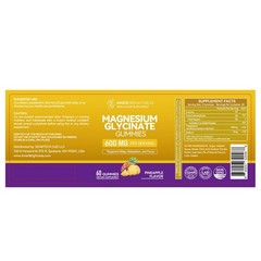 Magnesium Glycinate Gummies 600mg, Non-GMO, 60 Count (Pack of 1), Yellow-1