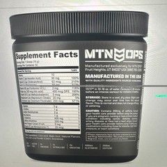 MTN OPS Yeti Pre Workout Powder Creatine 200mg Caffeine Tigers Blood 11.2oz