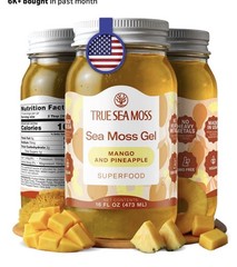 True Sea Moss Gel Mango Pineapple 16 fl oz Vegan GMO-Free Immune Support