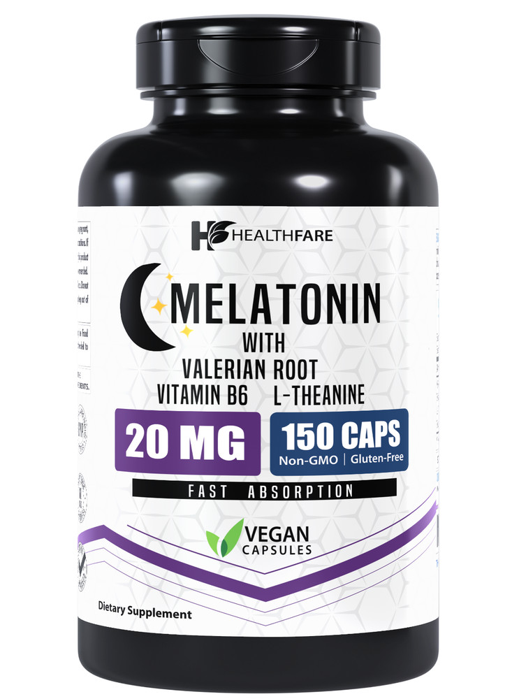 Healthfare Melatonin 20mg 150 Tabs With L-Theanine, Valerian Root & Vitamin B6