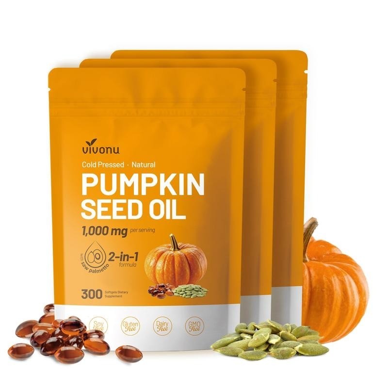 3 Pack Natural Pumpkin Seed Oil Saw Palmetto Softgels Prostate Support 900ct