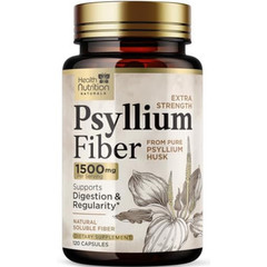 High Absorption Psyllium Husk Capsules 1500mg Daily Fiber Supplement, Psyllium