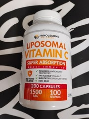 Wholesome Wellness Liposomal Vitamin C 1500mg Supplement 200 Capsules 02/2028