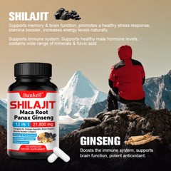 SHILAJIT Maca Root Panax Ginseng extract Muscle Health Energy&Performancesupport