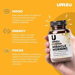 Miracle Morning Natural Energy Focus & Mood Boost | 150mg Caffeine 30 Caps