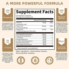 10-in-1 Cortisol Supplements with Magnesium, Ashwagandha, Chamomile, L-Theanine
