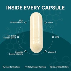 ORI.BITE Biotin 10000mcg 60 Veg Capsules Pack of 5