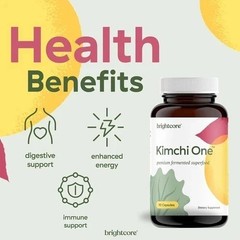 Brightcore Nutrition Kimchi One Kimchi Powder Capsules Probiotics Enzymes 2 pack
