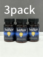 3 Pack RediMind 30 Capsules Natural Focus Memory Brain Supplement