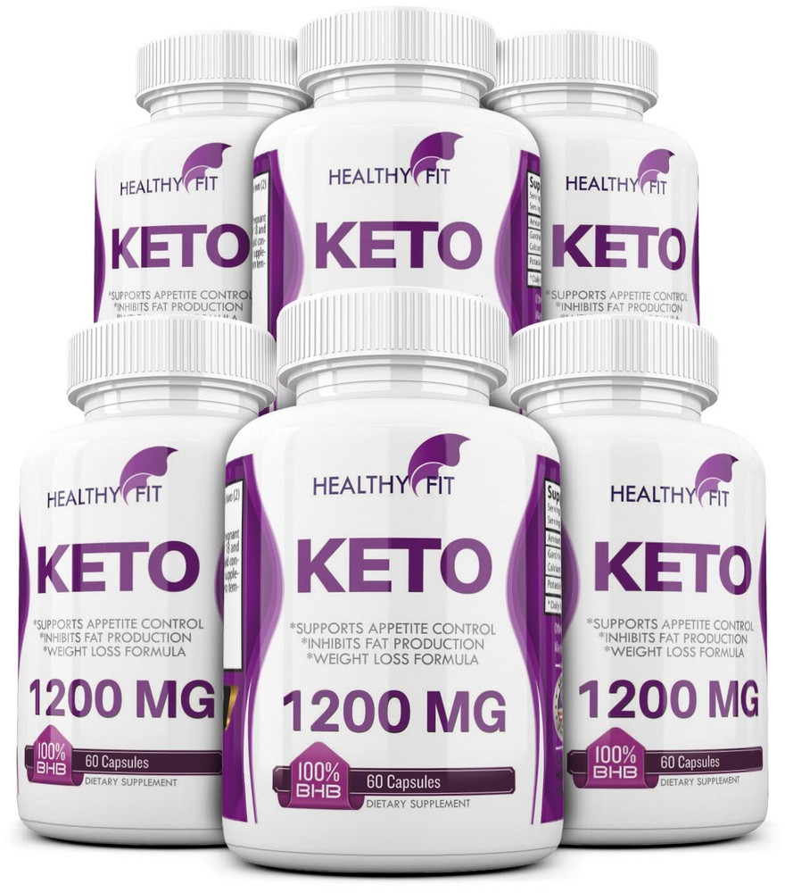 6 X KETO BHB 1200mg PURE Ketone FAT BURNER Weight Loss Diet Pills Ketosis