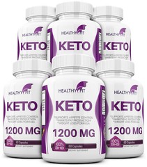 6 X KETO BHB 1200mg PURE Ketone FAT BURNER Weight Loss Diet Pills Ketosis
